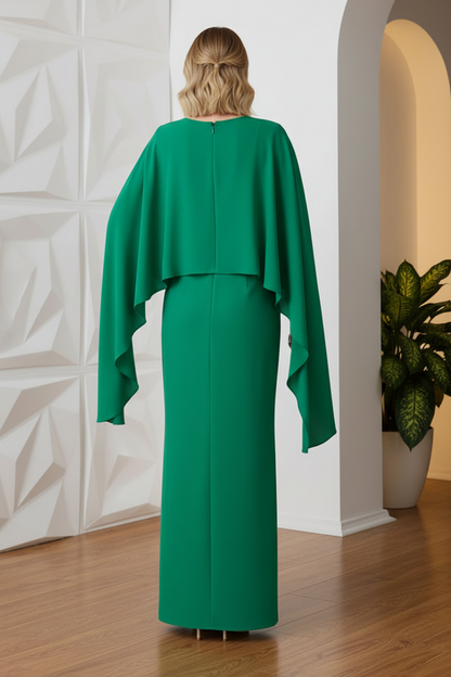 Scoop Long Sleeves  Sheath Mother of Bride Dress