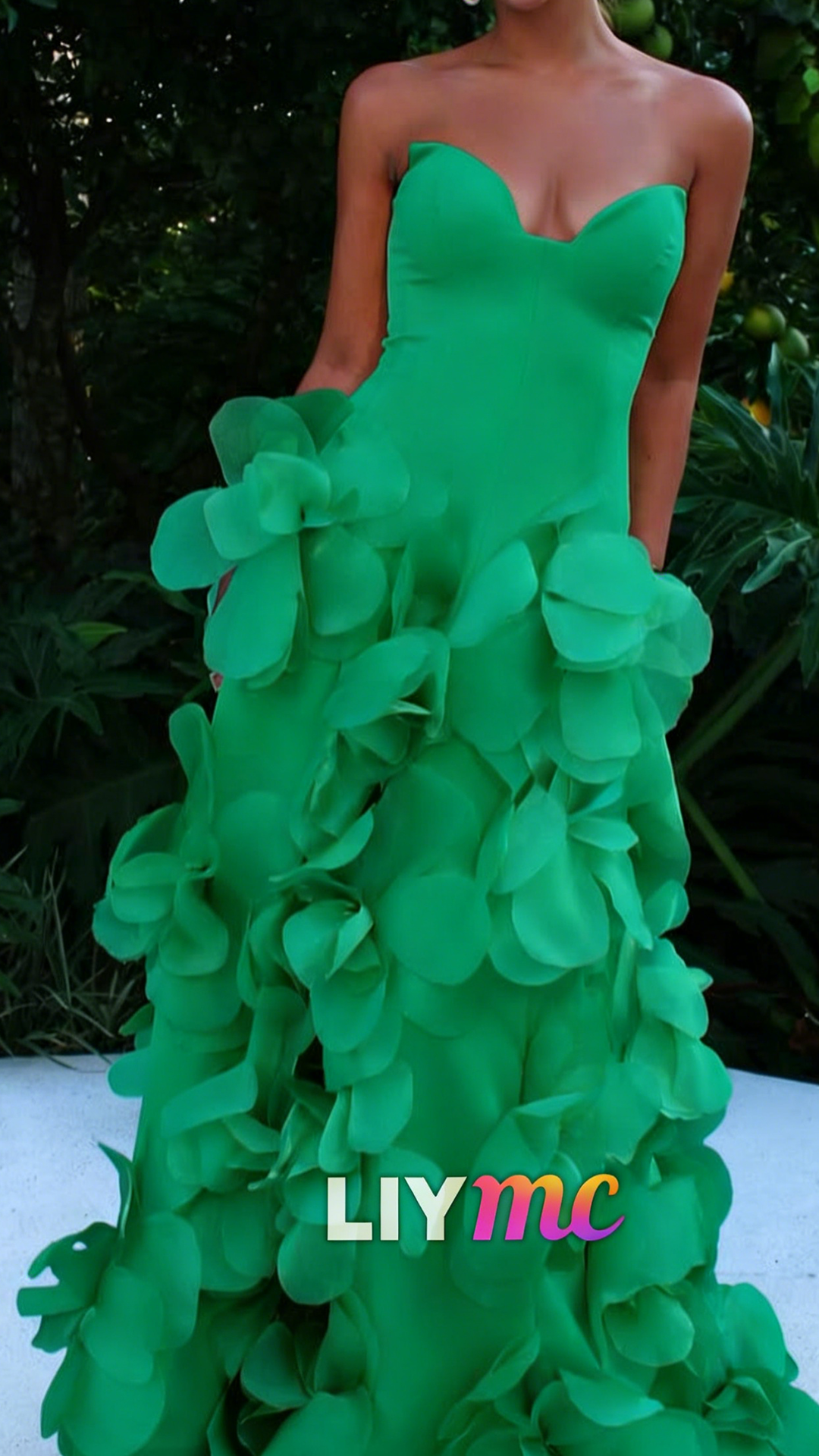 Sweetheart 3D Floral Party Dress Sleeveless Sheath Evening Dress