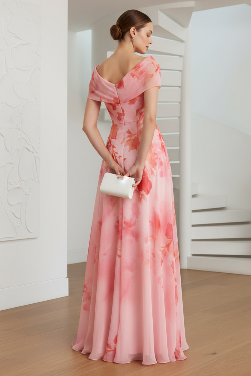 Chiffon A-Line Off Shoulder Gown