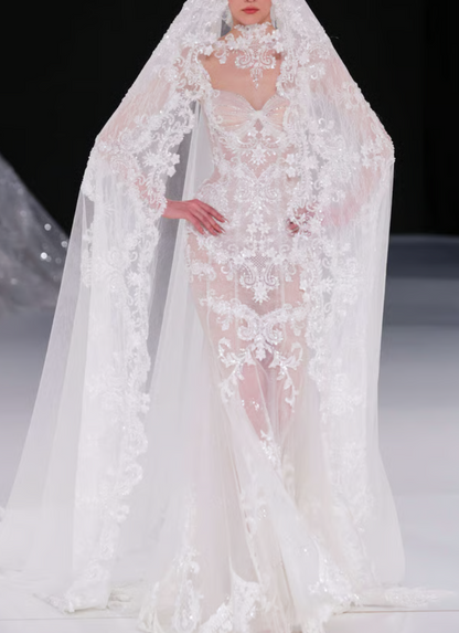 Sequins Lace Appliques Veil