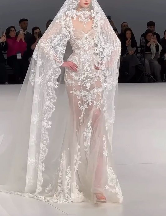 Sequins Lace Appliques Veil