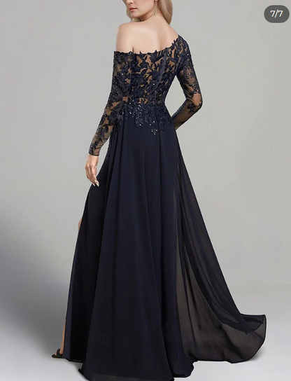 Black Asymmetric One-Shoulder Satin High-Low Midi Dress