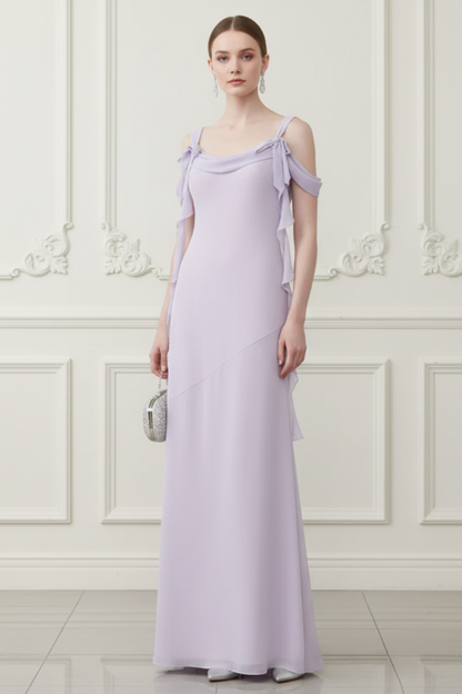 Scoop Straps Mermaid Lilac  Wedding Guest Dress