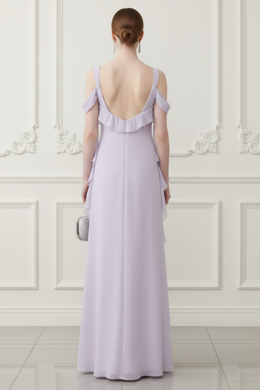 Scoop Straps Mermaid Lilac  Wedding Guest Dress
