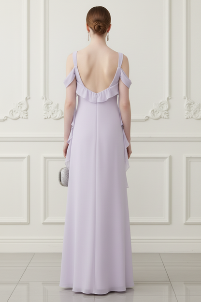 Scoop Straps Mermaid Lilac  Wedding Guest Dress