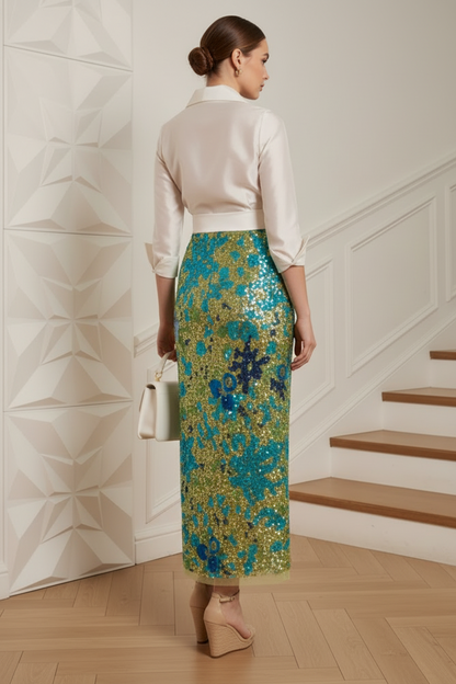 V-Neck Long Sleeves Appliques Cocktail Dress