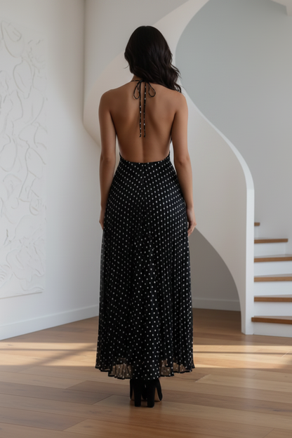 Sweetheart Polka Dotes Straps A-Line Summer Dress