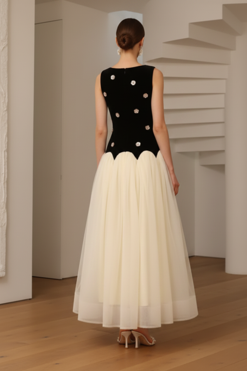 Scoop Beaded  A-Line Beaded A-Line Cocktail Dress