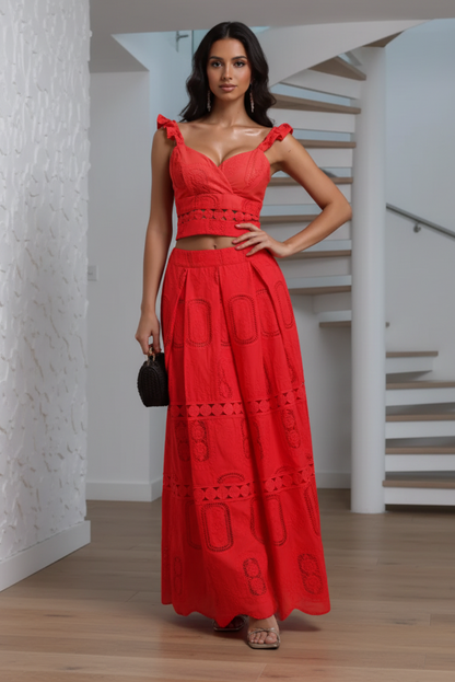 Two Pieces Sweetheart Straps A-Line Summer Dress