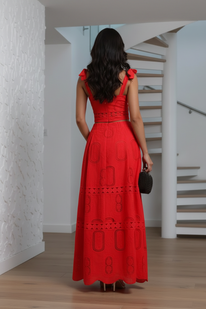Two Pieces Sweetheart Straps A-Line Summer Dress