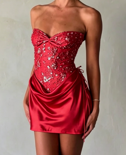 Sweetheart Appliques Sheath Homecoming Dress