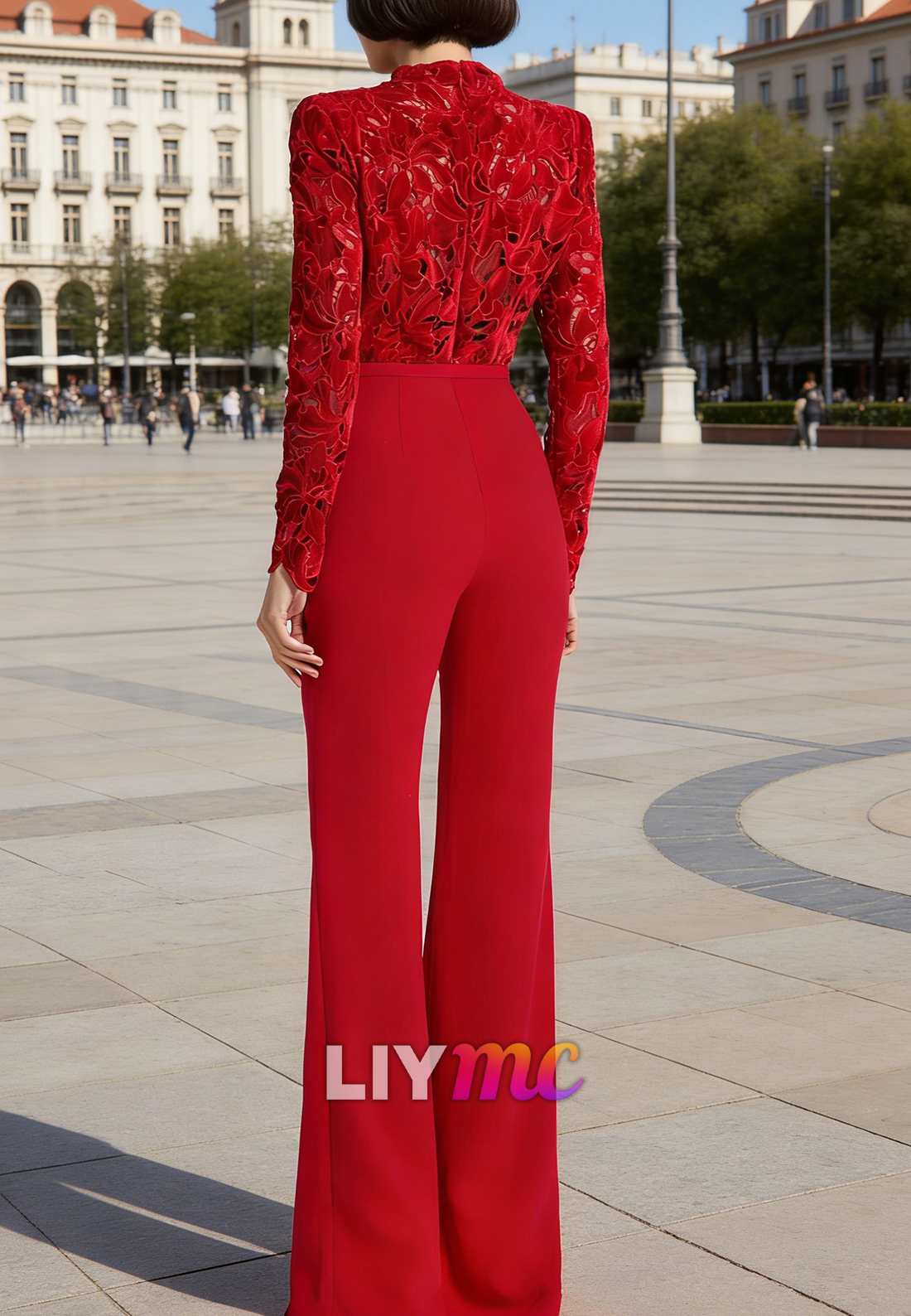 Jumpsuits Long Sleeves Appliques Mother of Bride Dress