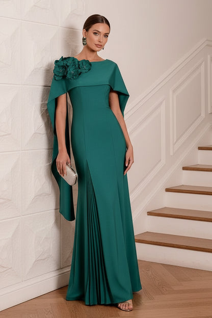 Off-Shoulder 3D Floral Mermaid Mother of Bride Dress