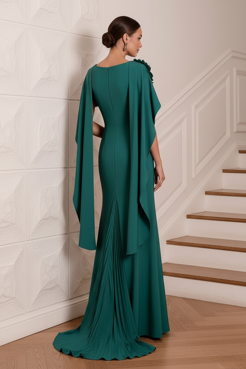 Off-Shoulder 3D Floral Mermaid Mother of Bride Dress