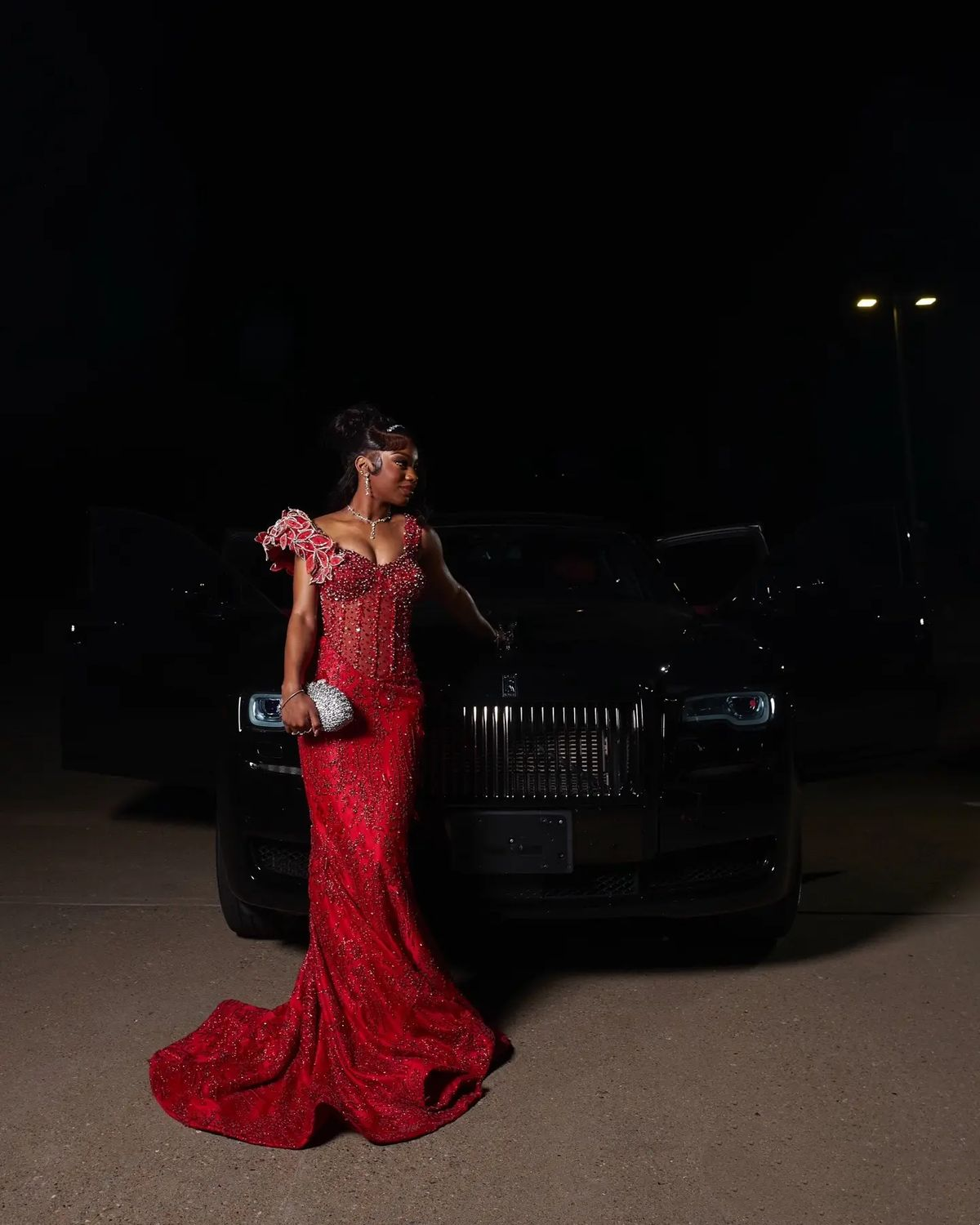 Red Mermaid Long Prom Dresses Formal Evening Dress