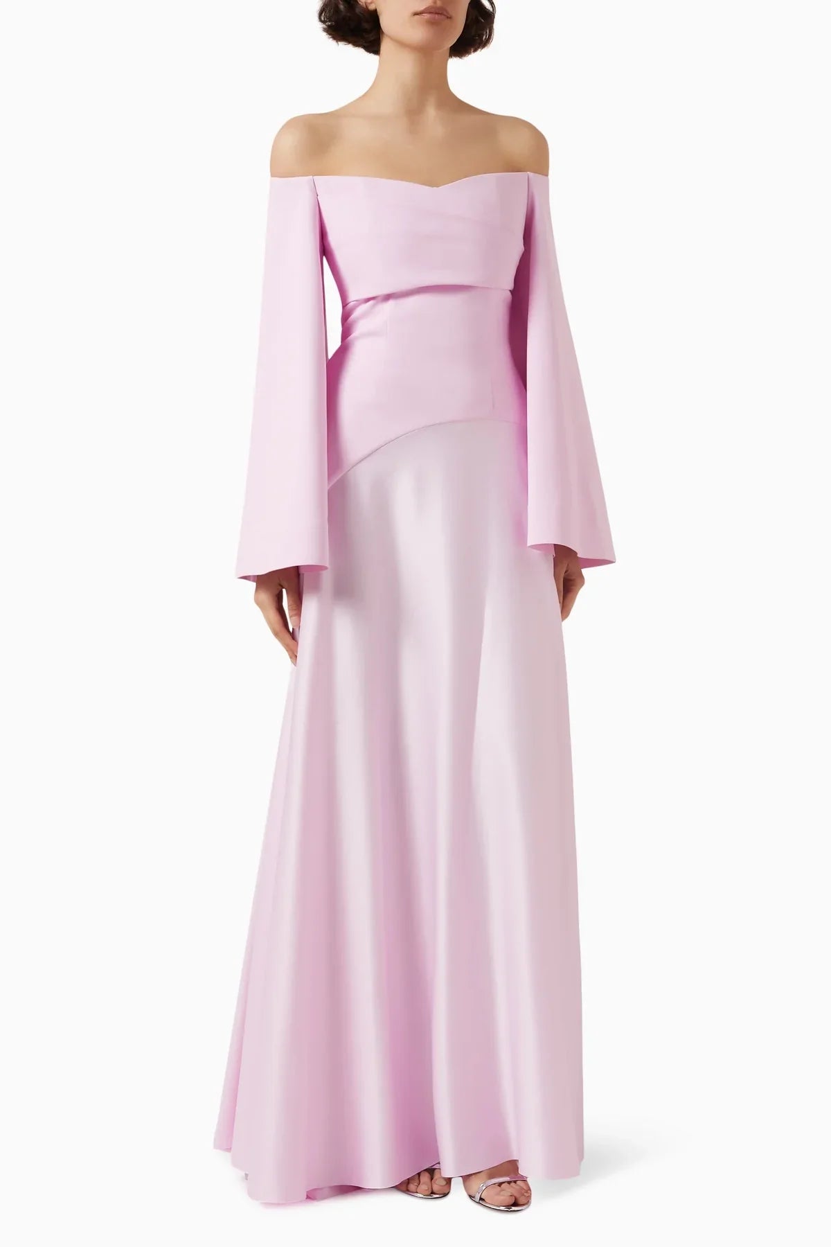 Off-Shoulder Long Sleeves A-Line Evening Dress