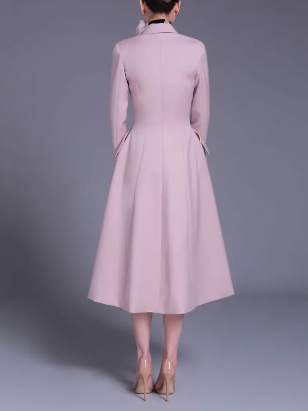 Pink Fitted Coat - Dress