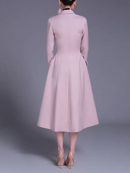 Pink Fitted Coat - Dress