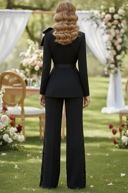 V-Neck Jumpsuits Blazer Long Sleeves