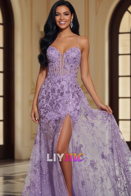 Sweetheart Appliques Mermaid Prom Dress