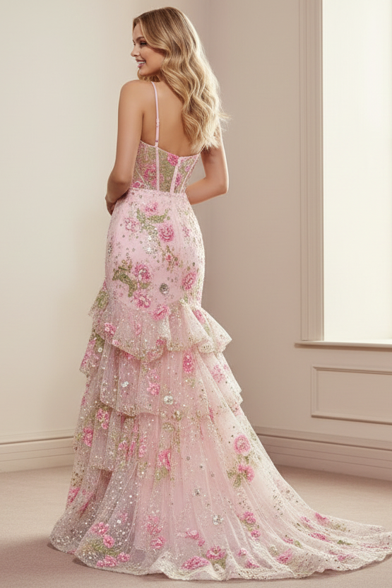 Sweetheart Sequins Appliques A-Line Prom Dress