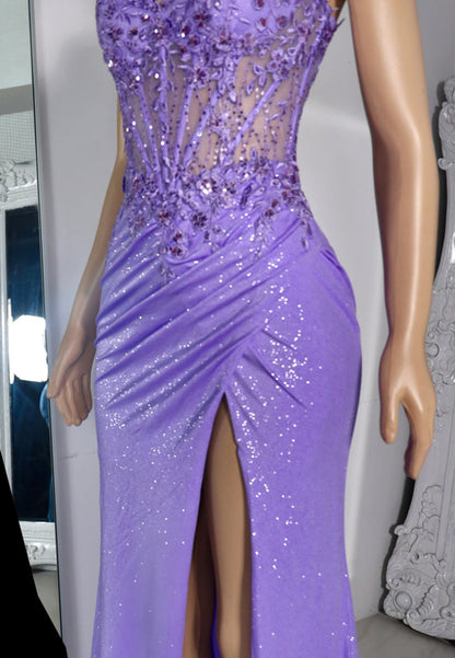 Sweetheart Sleeveless Appliques High Slit Ruched Prom Dress for Black Girls