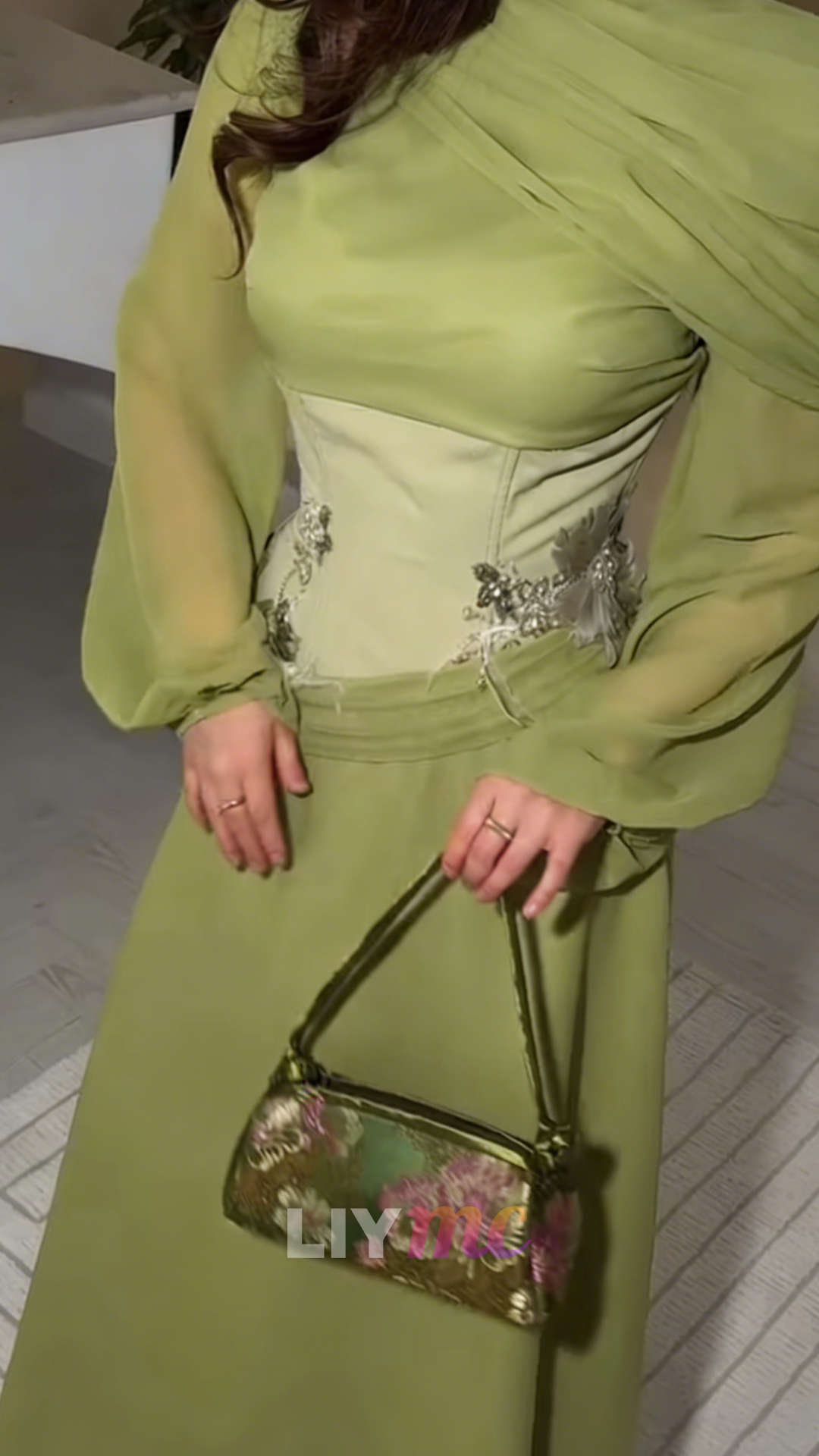 Long Sleeves Appliques A-Line Formal Dress