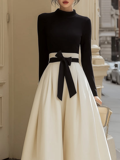 Classic Fitted Top And High-waisted Pleated A-line Skirt Set