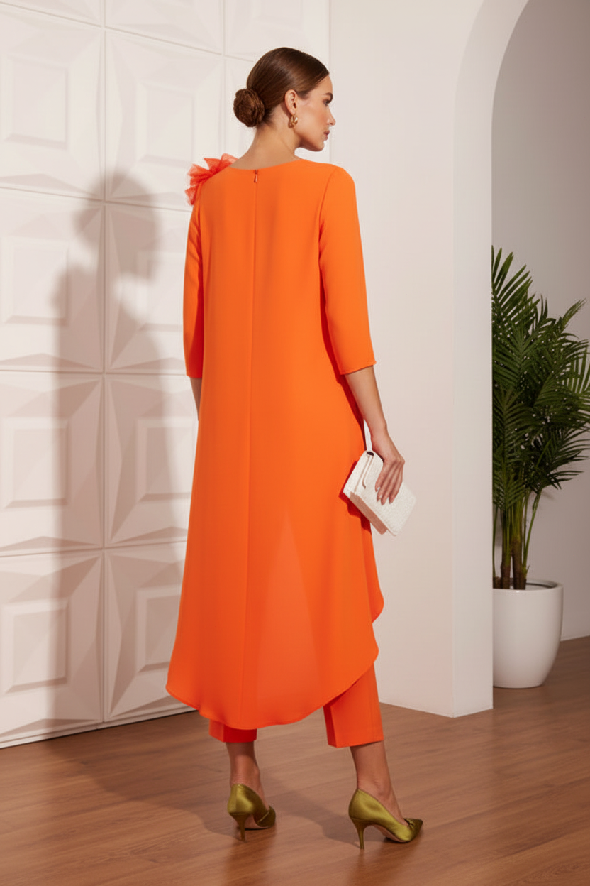 Two Piece Scoop Jumpsuits Long Sleevs Mother of Bride Dress