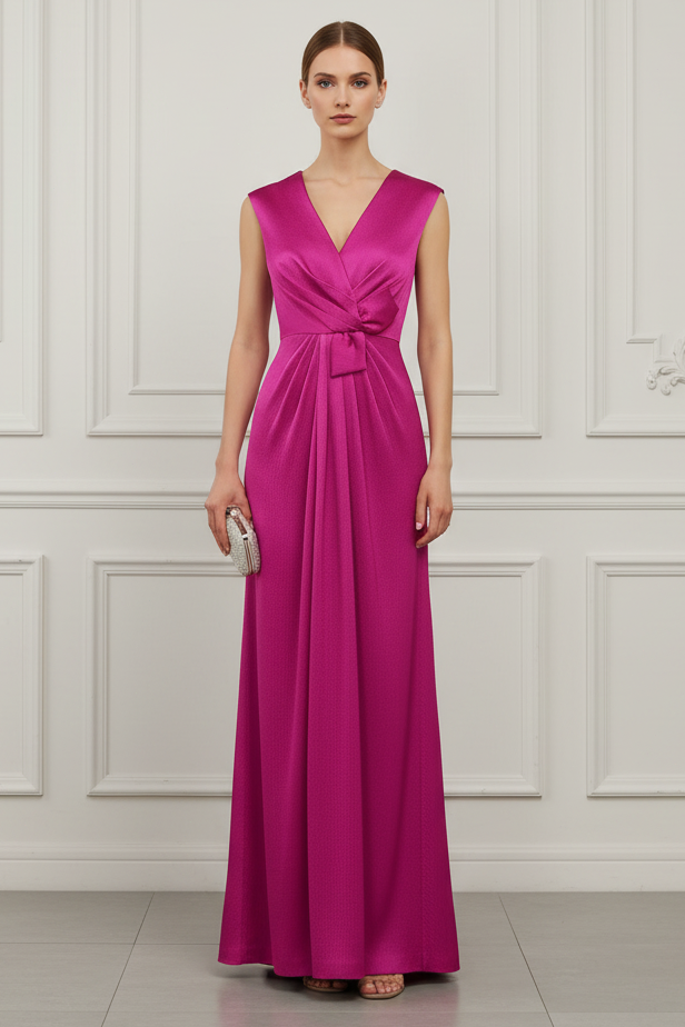 V-Neck Sleeveless A-Line Mother of Bride Dress