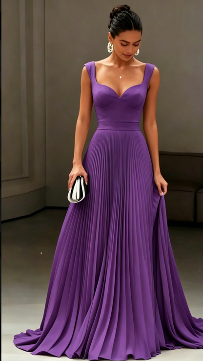 Sweetheart Straps Pleated A-Line Wedding Dress