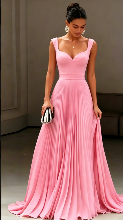 Sweetheart Straps Pleated A-Line Wedding Dress