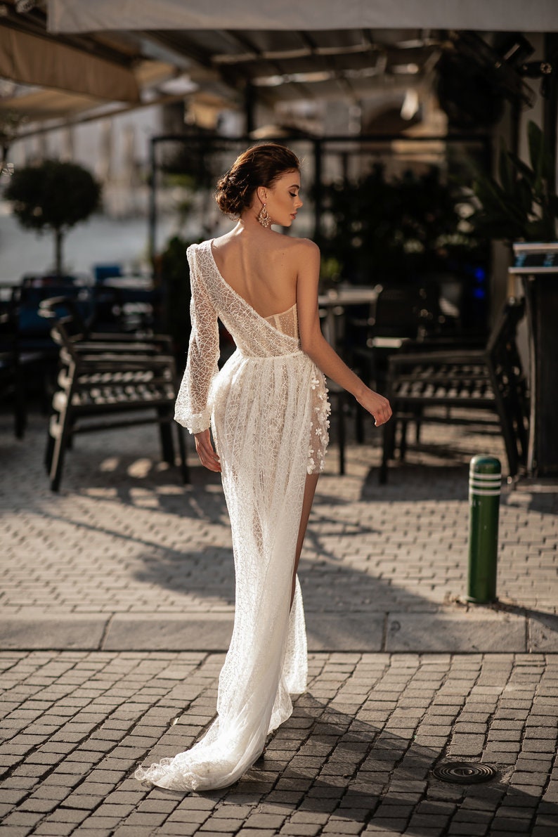 Mini Wedding Dress Sheer Corset-Bustier Top Best Sellers Style Bundle See Through Short Beach Bridal Gown with Cape Glitter Fabric