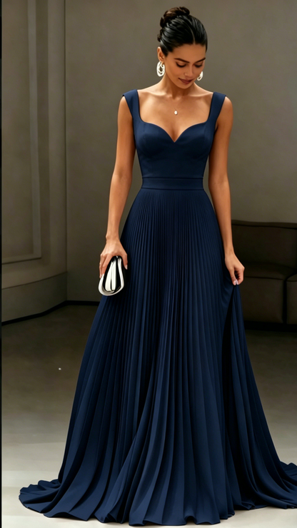 Sweetheart Straps Pleated A-Line Wedding Dress