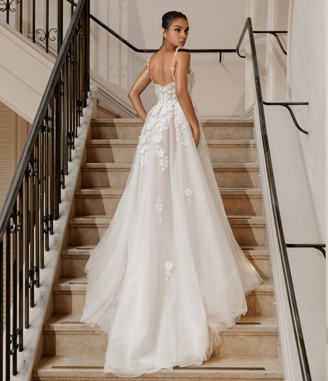 Sweetheart A Line Tulle 3D Flowers Beach Wedding Dresses for Bride