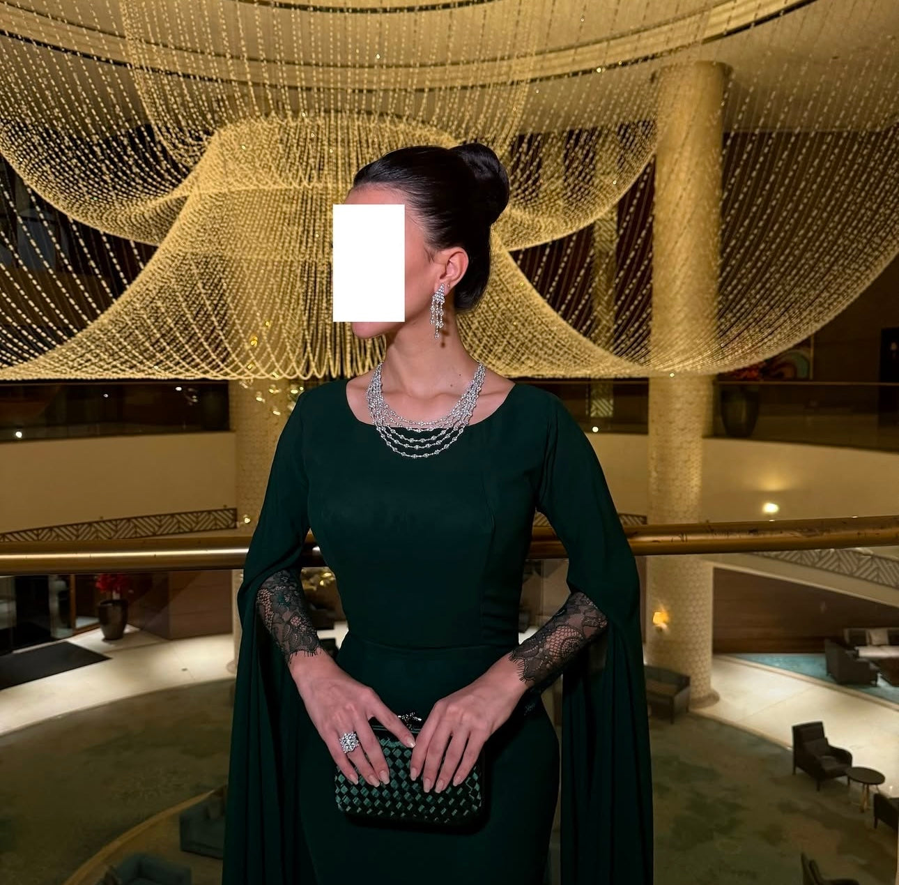 Scoop Long Sleeves Mermaid Evening Dress