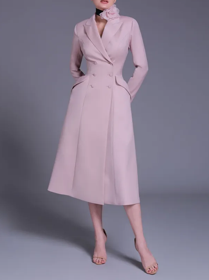 Pink Fitted Coat - Dress