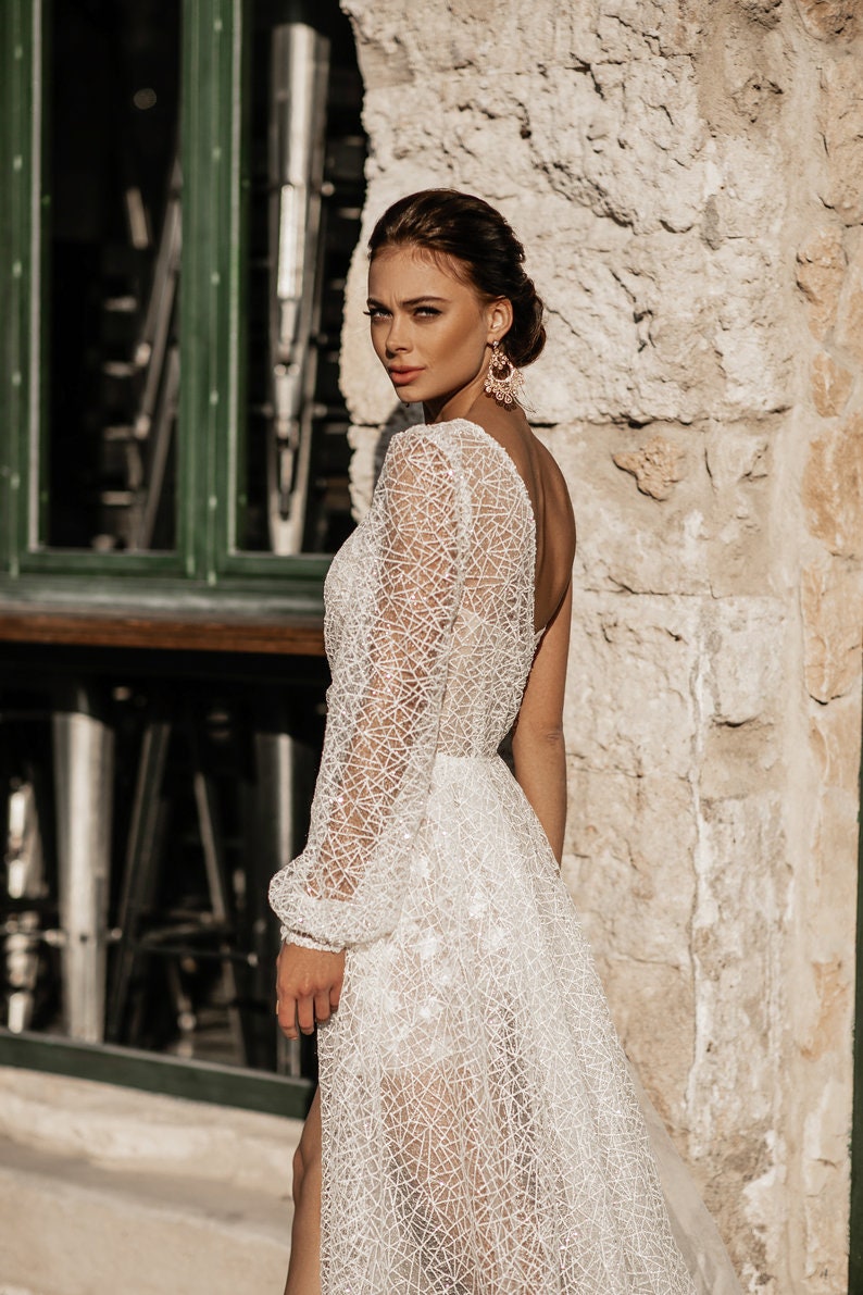 Mini Wedding Dress Sheer Corset-Bustier Top Best Sellers Style Bundle See Through Short Beach Bridal Gown with Cape Glitter Fabric