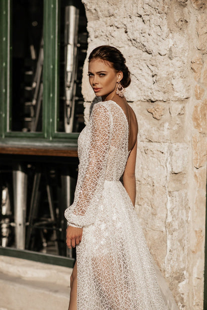 Mini Wedding Dress Sheer Corset-Bustier Top Best Sellers Style Bundle See Through Short Beach Bridal Gown with Cape Glitter Fabric