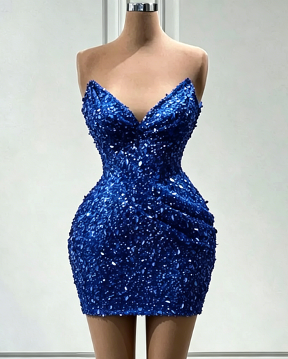 Sweetheart Sequin Bodycon Mini Dress
