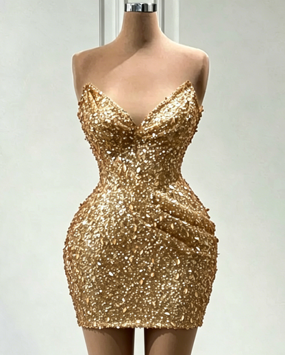 Sweetheart Sequin Bodycon Mini Dress