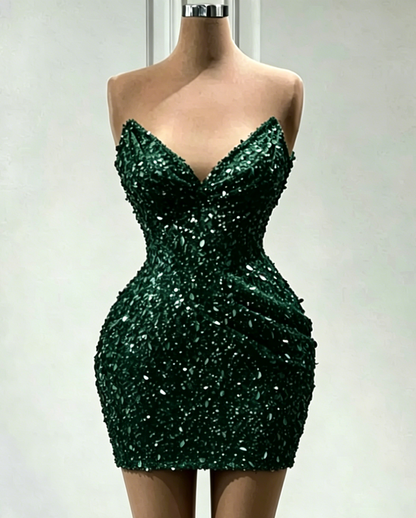 Sweetheart Sequin Bodycon Mini Dress