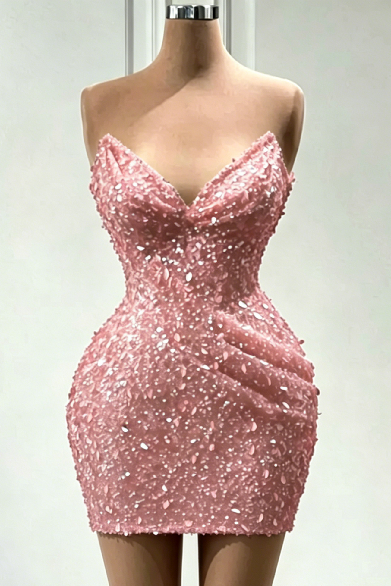 Sweetheart Sequin Bodycon Mini Dress