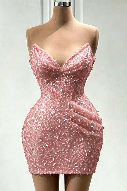 Sweetheart Sequin Bodycon Mini Dress