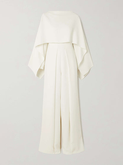 Long Sleeves Wrap Solid Color Zipper Jumpsuits