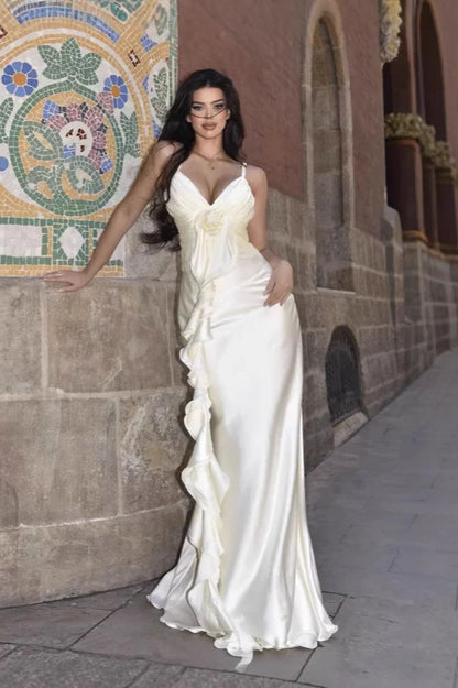 Elegant Slip Backless Maxi Prom Dress