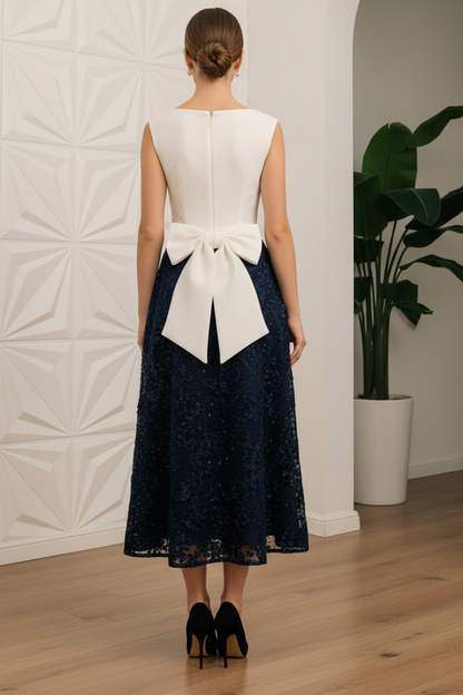 Asymmetrical Cap Sleeves Appliques A-Line Mother of Bride Dress