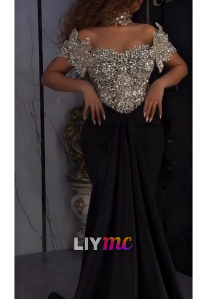 Sweetheart Beaded Sparkly Mermaid Prom Dress