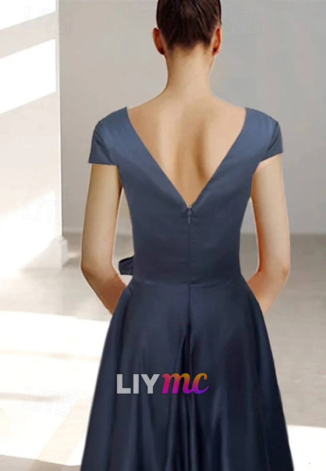 A-Line Cocktail Dresses Elegant Formal Wedding Guest Ankle Length Short Sleeve