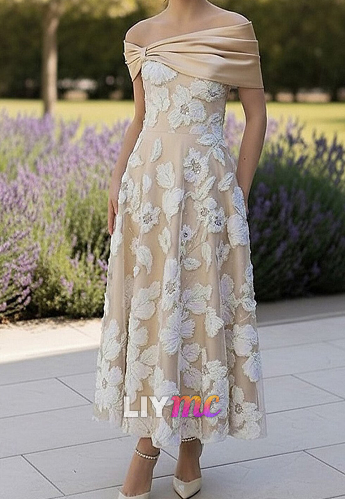 A-Line Tea Length Cocktail Dresses Evening Gown Party Dresses Elegant